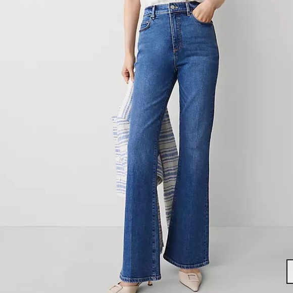 Ann Taylor Denim - Ann Taylor Loft High Rise Slim The Flare Dark Wash Denim Jeans Size 8